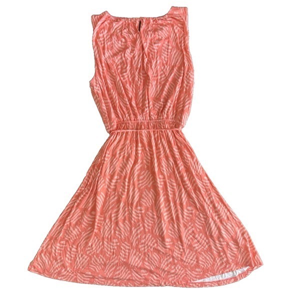 Ann‎ Taylor Loft Dress with Elastic Tie Waist Orange Casualwear Womens M - Picture 2 of 4